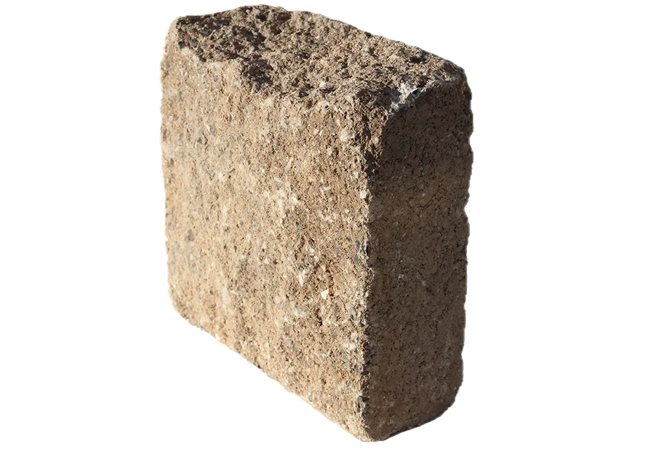 Napa Curbstone wall block for seating walls or borders. Featured in the Trim and Finishing section.