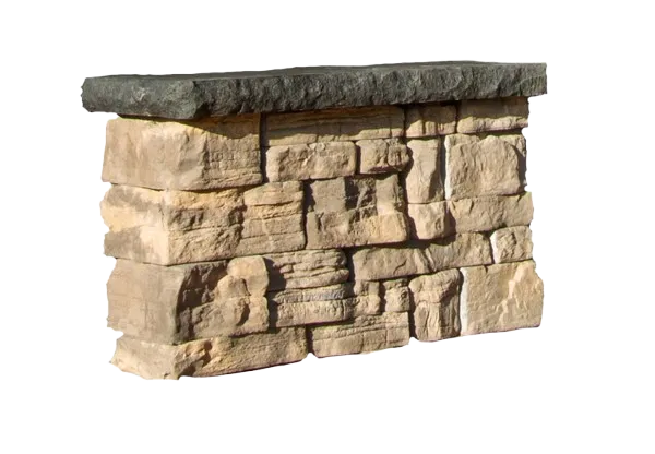 A Belvedere™ retaining wall with chiseled texture featured in the Rosetta Walls collection.