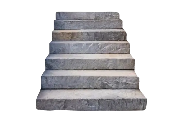 Grey steps featured in the Rosetta Hardscapes step collection.